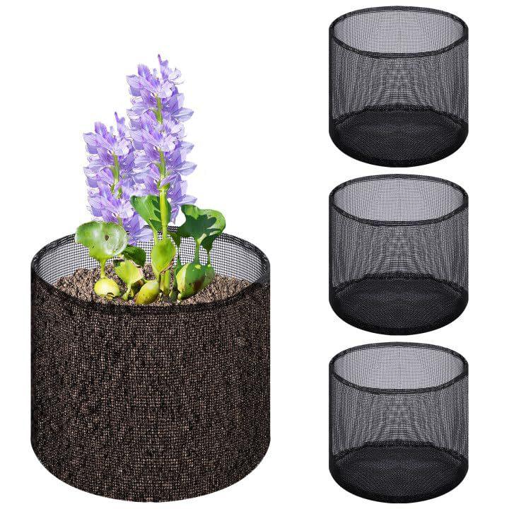 Aquatic Plant Growing Mesh Bags for Water Lily Planter, Pond Plant Mesh Net Bags, Heavy Duty Nylon Mesh Pouches, 10 Pack