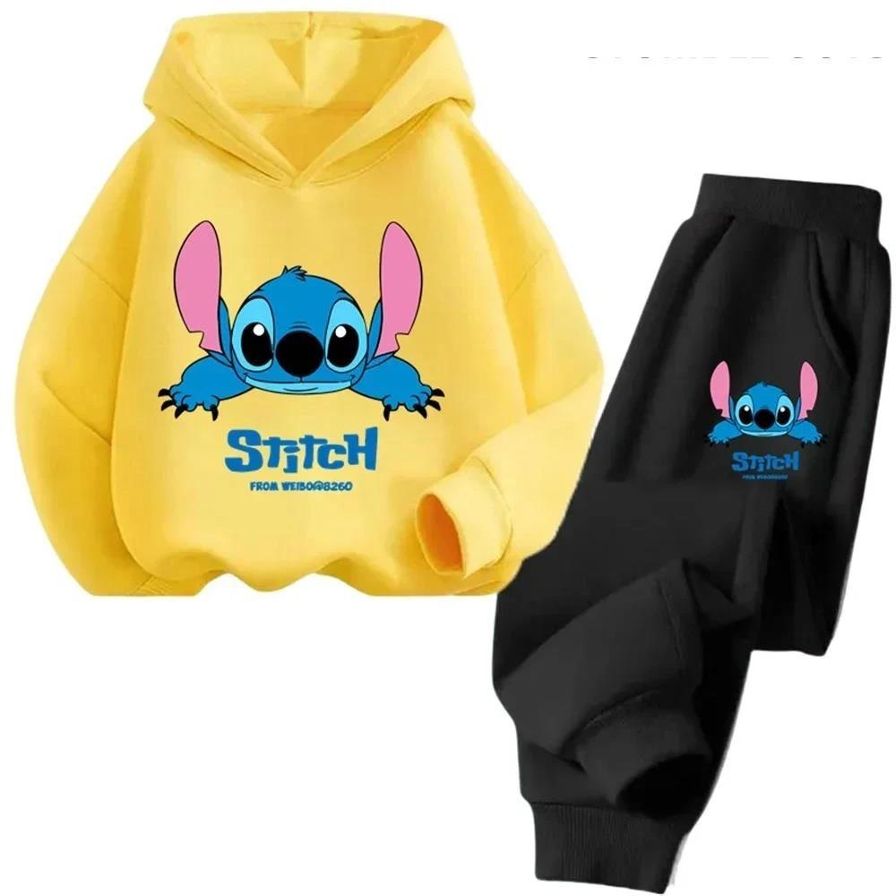 Children Hoodies Stitch Kawaii Fashion Pullover Sweatshirt Anime Trucksuit Manga Cartoons Girls Boy Kids Autumn Casual Clothes
