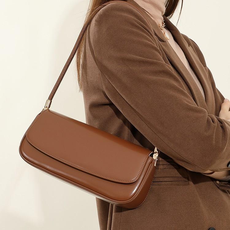 2025 New Genuine Leather Women's Bag, Saddle Bag, Commuting Underarm Bag, Niche Design, Popular Women's Handbag, Shoulder Bag