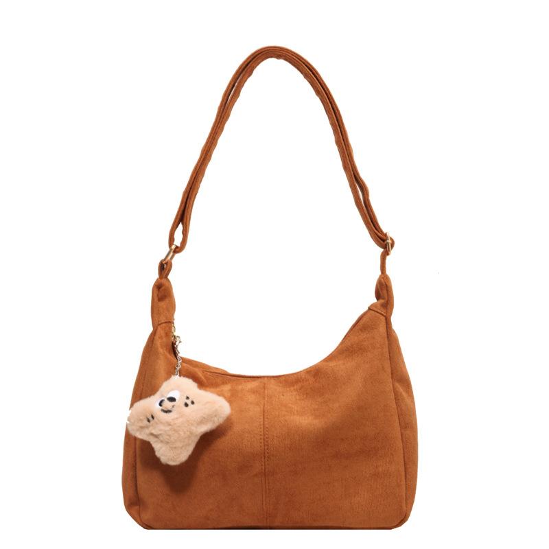 

Retro small bag women s 2025 autumn and winter new trendy fashion shoulder bag versatile simple and advanced sense crossbody pillow bag коричневый