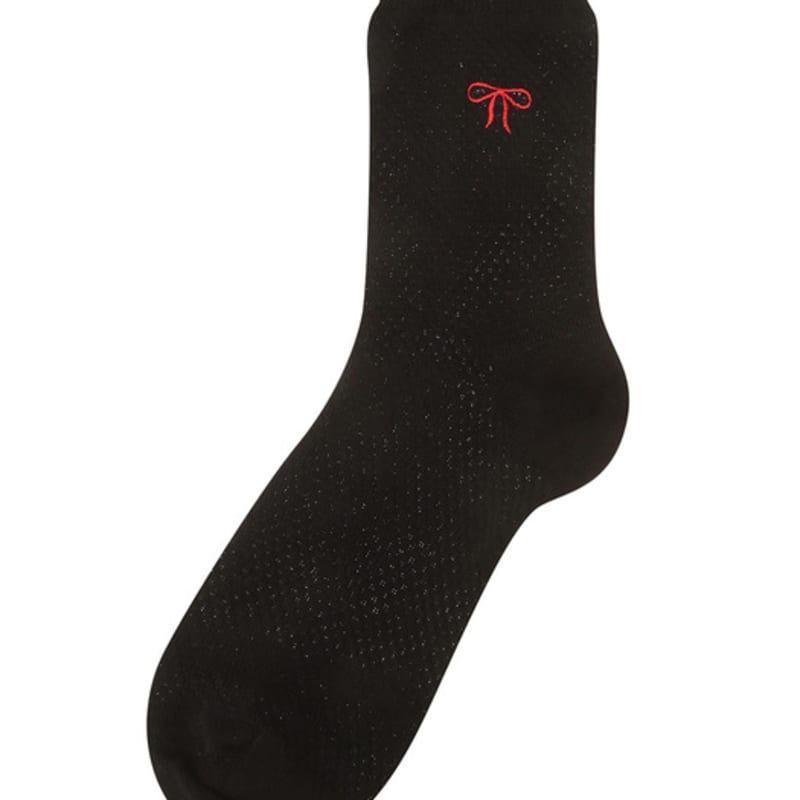 JILLSTUART [Gift Box Packaging] Women's Ribbon Point Mesh Mid-Calf Socks 2-Piece Set JASS6E041R2