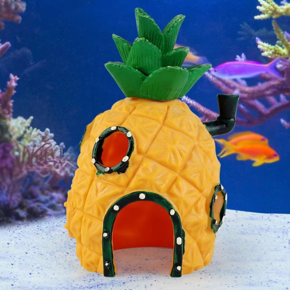 Roztomilá pryskyřičná dekorace do akvária hrad ananas jídelna úkryt akvarijní malá ozdoba akvarijní příslušenství dekorace