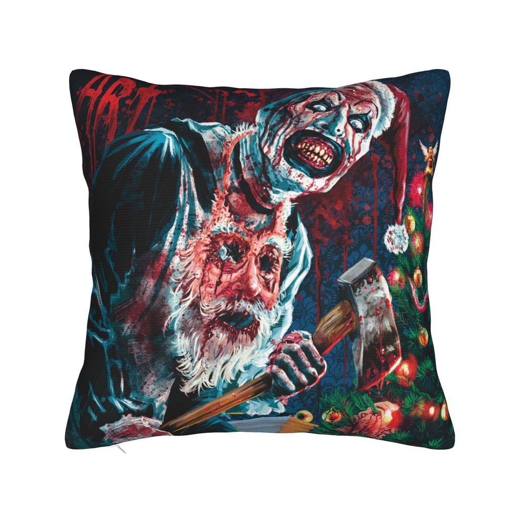 Terrifier Horror Movie Pillowcase Soft Polyester Cushion Cover Gift  Pillow Case Cover Home Zipper 45X45cm