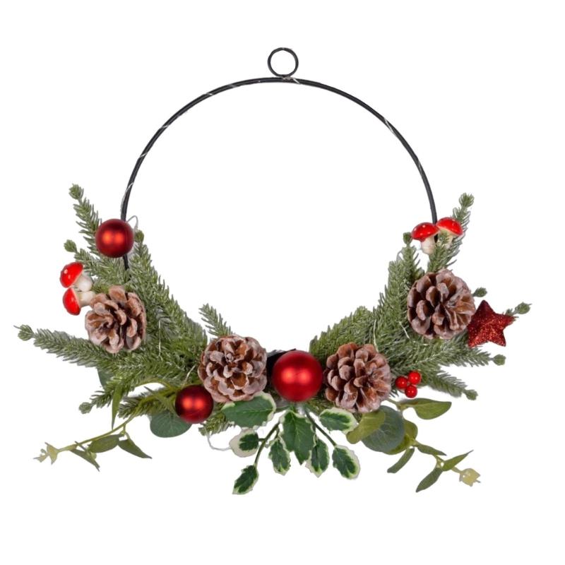 Elegant Christmas Wreath Hanging Decoration for Home Offices, Easy Installation,Illuminated Wreath Christmas Accessories