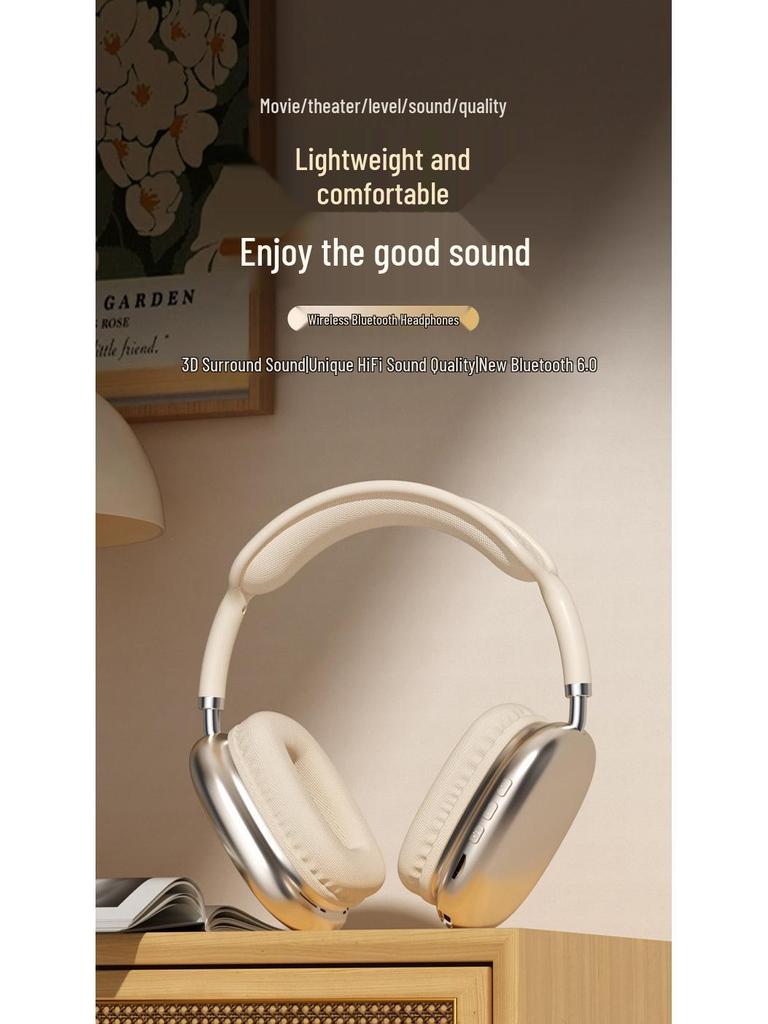 Cross-border P9 Bluetooth Over-Ear Headphones: Wireless, Sports-Ready, Ultra-Long Battery Life, Universal Fit with Card Slot.