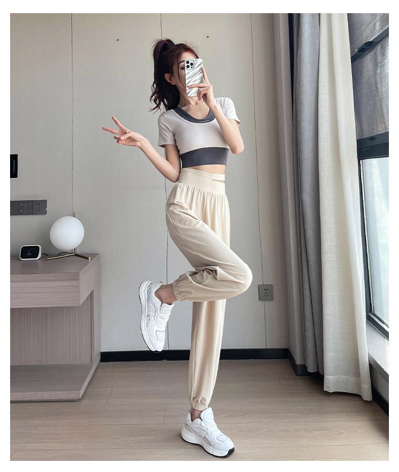 2025 Women's Quick-Dry Sportswear Set: Summer Gym & Yoga Suit with Casual Green Pants