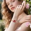 Yalalusi Rose Gold Women'S Quartz Watch Light Luxury Ruby Women'S Watch Waterproof Watch Fashionable And Elegant Women'S Watch