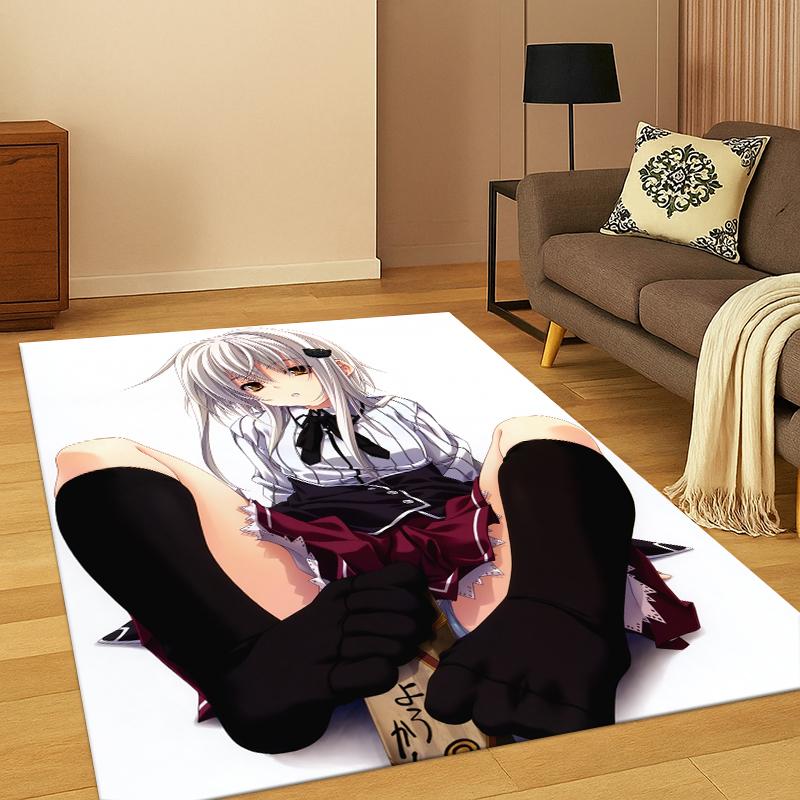 Anime High School DxD Sexy Girl Cartoon Carpet Rug for Bedroom Living Room Sofa Doormat Home Decor,Kid Game Area Rug Non-slip