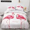 Flamingo Duvet Cover King Queen 3D Pink Animal Bedding Set For Kids Teens Adults Watercolor Style Quilt Cover With Pillowcase