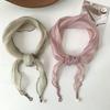 Long silk scarf, women's versatile handmade pendant, tulle scarf, neck protection, decorative neck, solid color, high-end scarf, scarf.