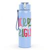 1PC Merry And Bright Festive Letter Text Print 750ml Color Plastic Sports Water Bottle Leakproof Flip Straw Lid Suitable for Sports Office Home Use