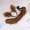 Fuchs Kostüm Zubehör Kunstpelz Fuchs Schwanz und Ohren Stirnband Set Tier Halloween Cosplay Kostüm Damen Herren Geschenke