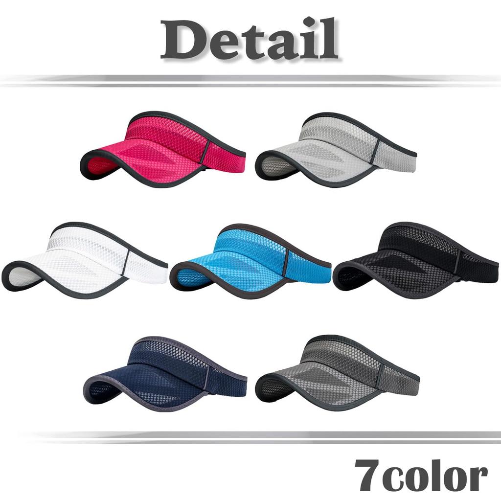 Plain Visor Mesh Cap Hat for Outdoor Fishing Golf Women Men CA791 [White Fang] (Blue)