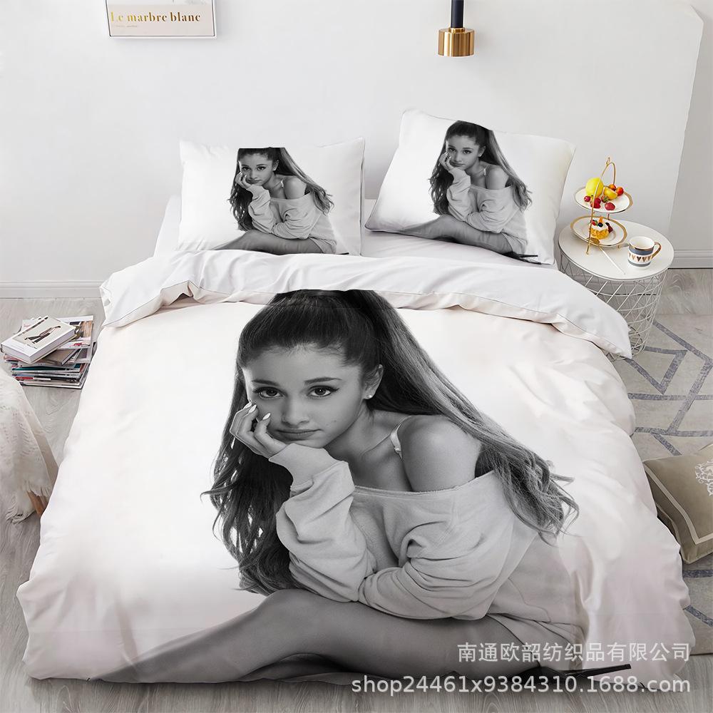 Three-Piece 3D Digital Printing Arianagrande Quilt Cover Home Textile Four-Piece Set