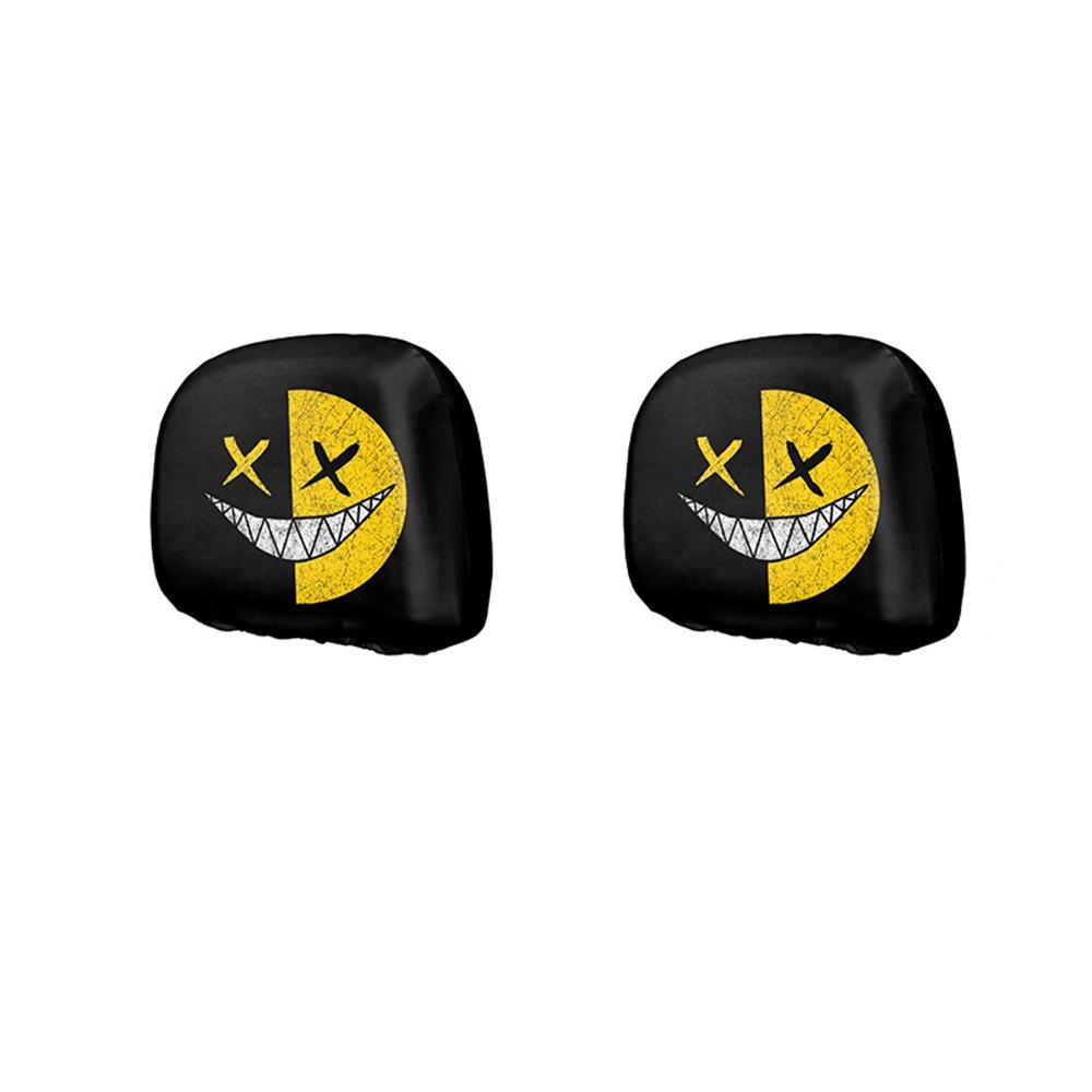 2Pcs Exaggerated Car Pillowcase Cool Decorations Car Seat Headcover  Car Interior