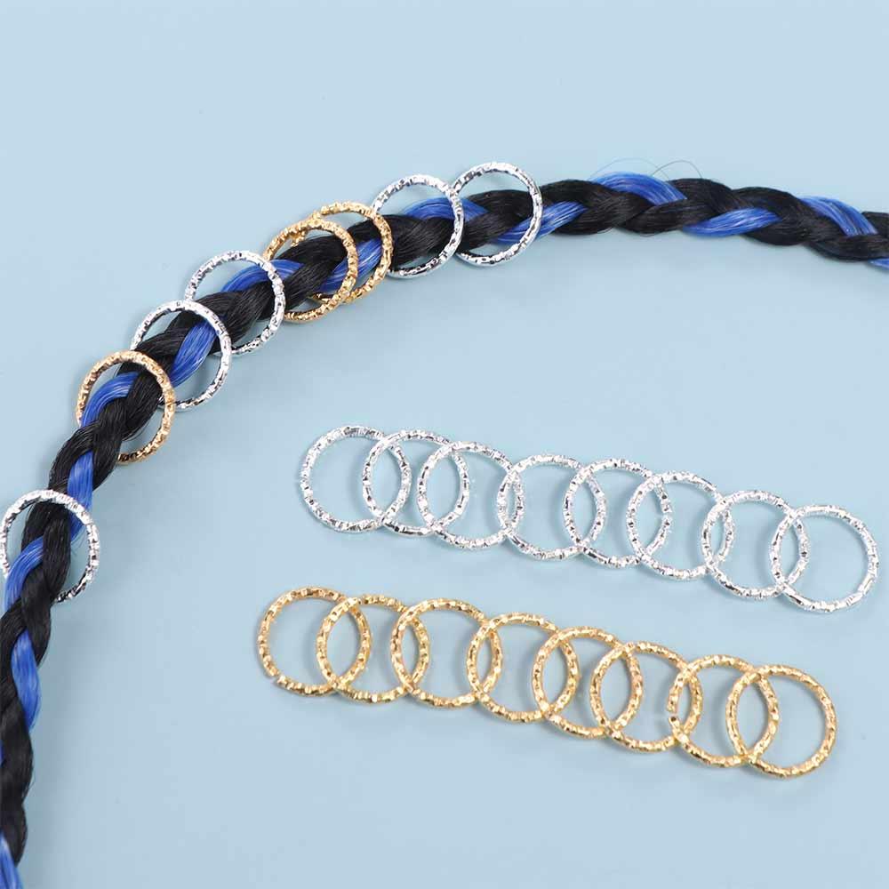 50PCS Big Hole Hair Rings Charm Cuff Clip Hair Braids Styling Tool Dreadlocks Beads