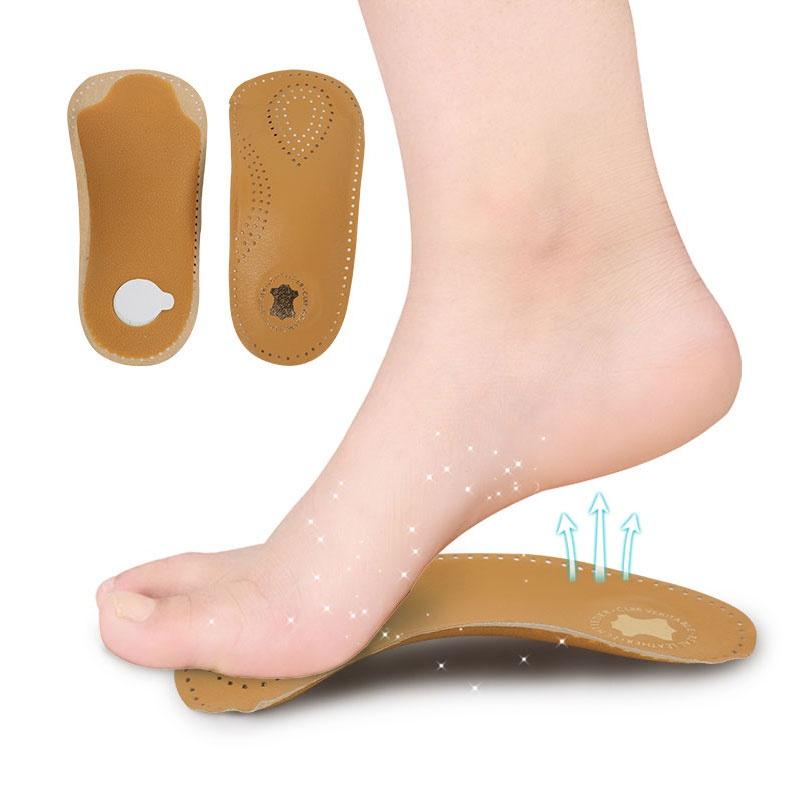 Cheap 1Pair 3/4 Leather Ultra Light Thin SemiRigid Orthotic with