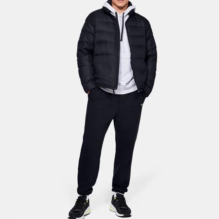 Under Armour Solid Color Stand Collar Down Jacket Men Outerwear Black 1342702-001