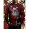Christmas Men's T-Shirts Fashion 3D Print Long Sleeve T-Shirt Round Neck Y2k Clothes Man Autumn Fashion Loose Men's Casual Tops