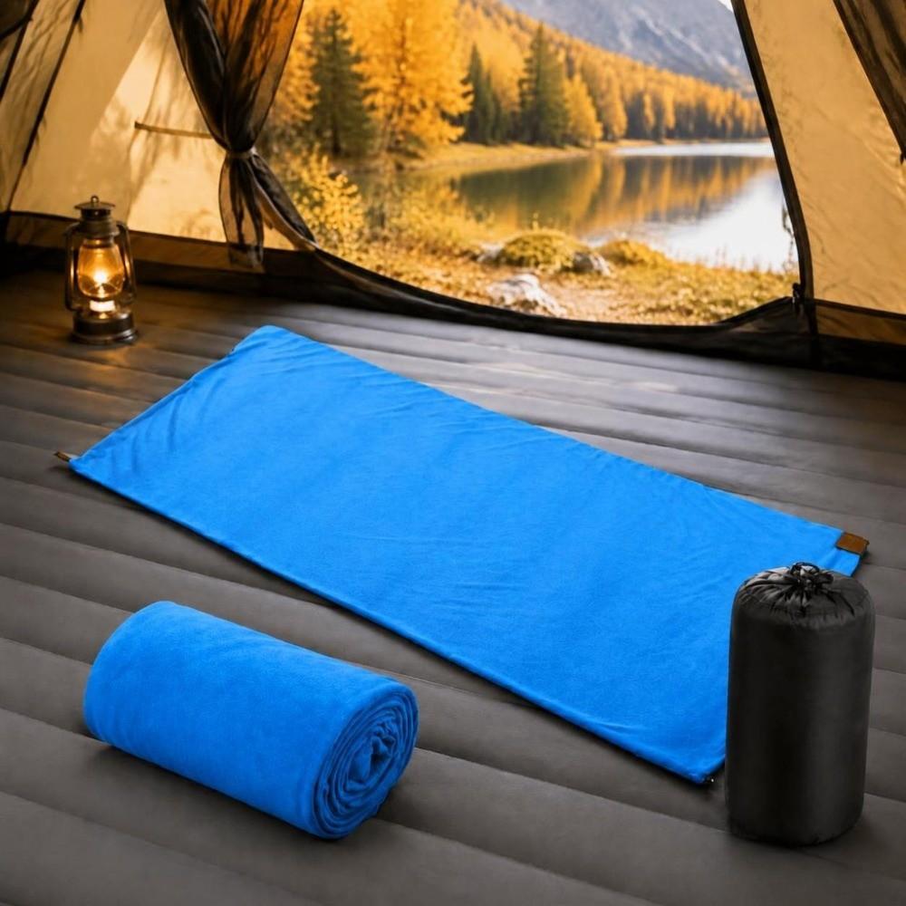 Two-Way Zipper Fleece Sleeping Bag Soft Outdoor Bivvy Sack Cozy Emergency Emergency Blanket  Travel