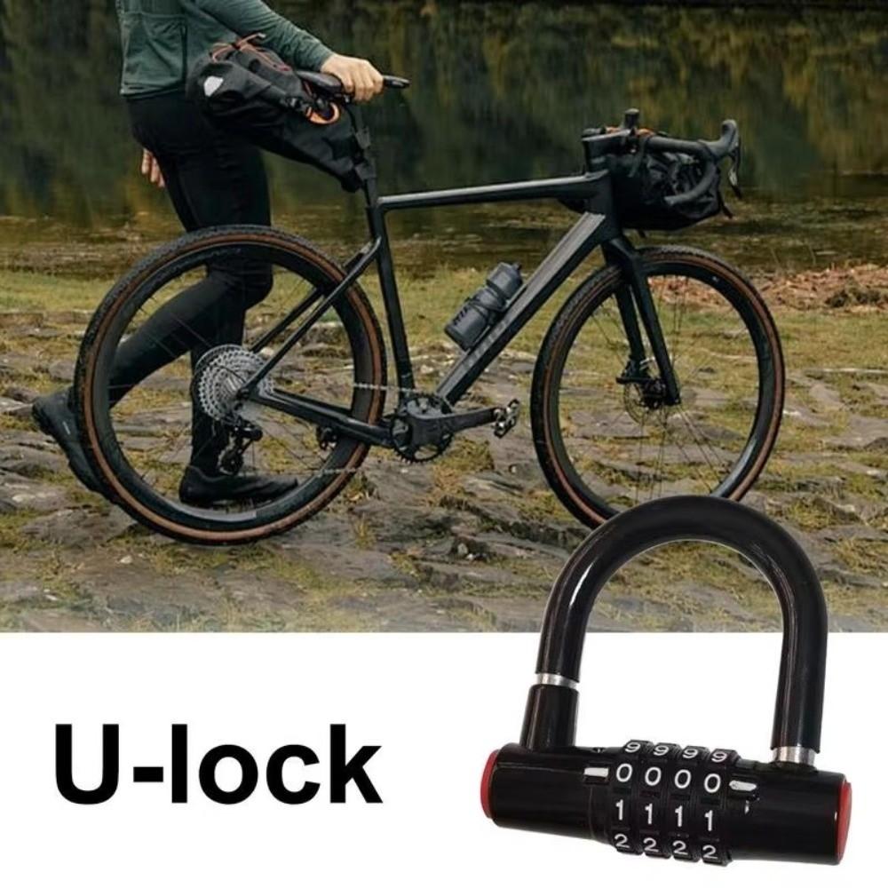 4-digit Code U-shaped Lock Zinc Alloy Wheel Locker Durable Password Lock  Bicycle Motorcycle