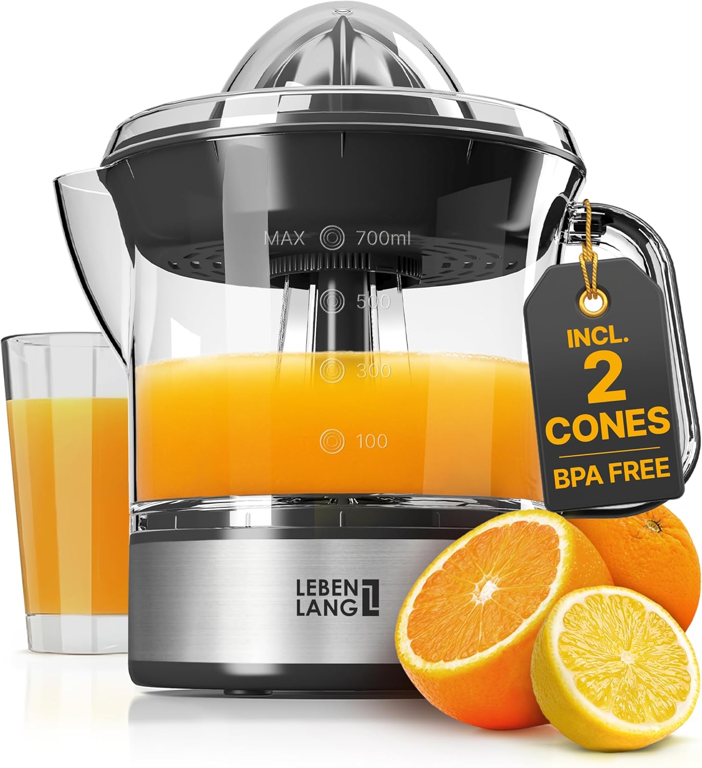 

Juicer Electric - 2 cones free High juice yield & Large Volume Lemon Juicer Squeezer I Electric United States