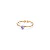 2025 Birth Colorful Cubic Zircon Heart Opening Rings For Women Fashion Dainty Stainless Steel Princess Ring Jewelry Wedding Gift