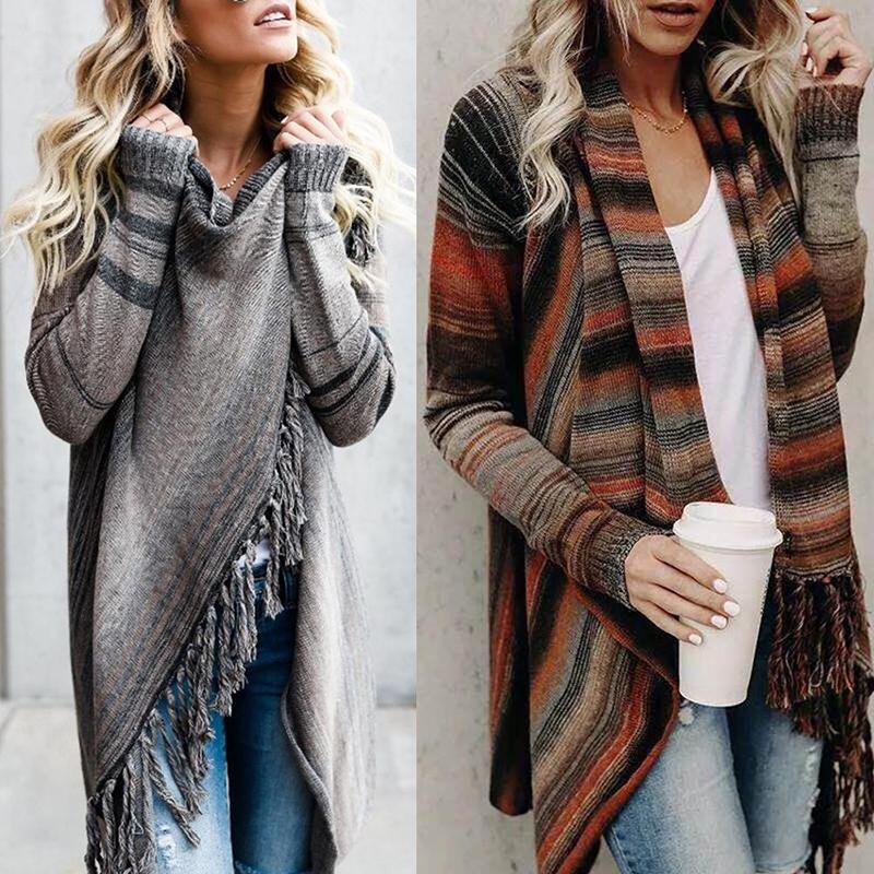 fringe sweater coat