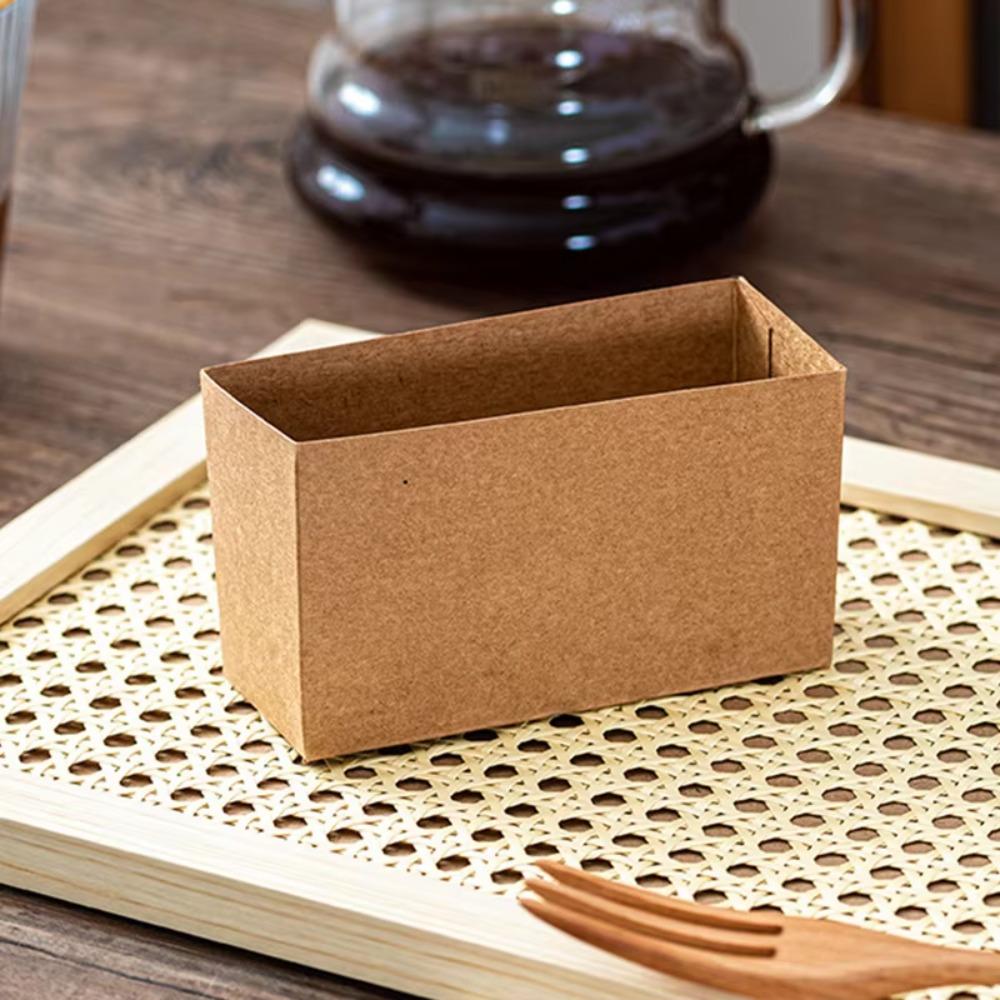 50 Piece Disposable Toast Packing Box Kraft Paper Hamburger Holding Box Pastry