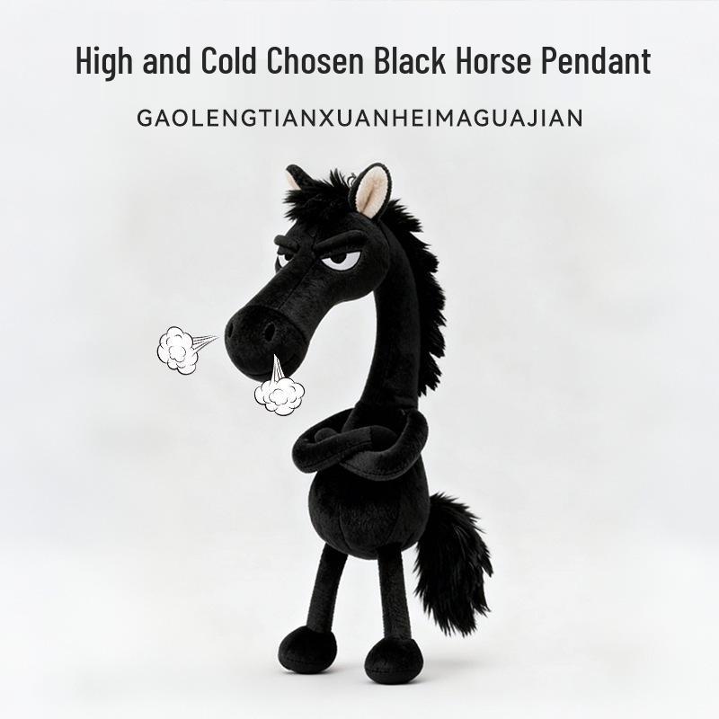 2026 Year of the Horse Mascot Black Horse Plush Bag Pendant Gift