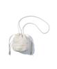 TECH LEATHER CONTOUR DRAWSTRING POCHETTEIvory