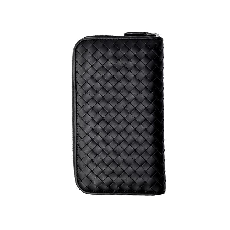 Bottega Veneta Nero Intrecciato Zip-Around Wallet Unisex Wallet Black 114076V46511000