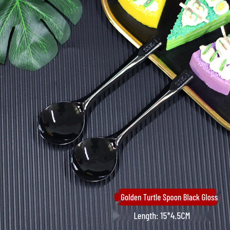 Golden Turtle Thickened PS Plastic Disposable Dessert Spoon