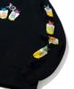 [go Slow Caravan] 352608 Air-Spun Fleece Crew Sweatshirt, Cat and Beer, Black, Size M
