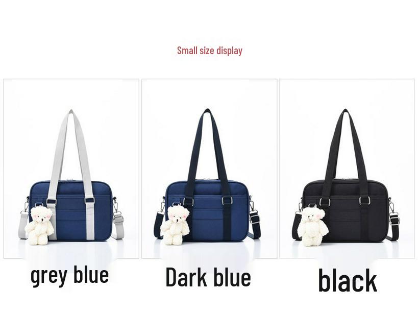 JK Canvas Color Block Shoulder Bag for Female Students - Japanese College Handbag