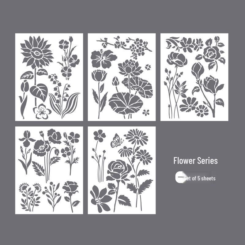 

Креативный трафарет для рисования кружева с бабочками и цветами - ПЭТ полый дизайн для искусства, нарисованного от руки