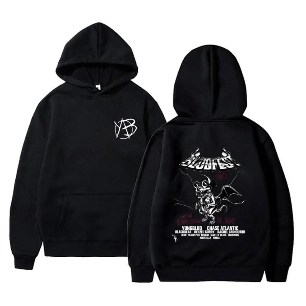Rock and Roll Yungblud Bludfest Klobouk Scary Mouse Grafický Pánská Móda Rock Myš Zábavná Mikina Pánská Ležérní Mikina