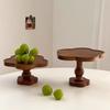 Neues Holz-Vintagetablett Blumenform Handgefertigtes Aufbewahrungstablett Elegantes Dekoratives Ornament Hohes Tablett Wohnkultur