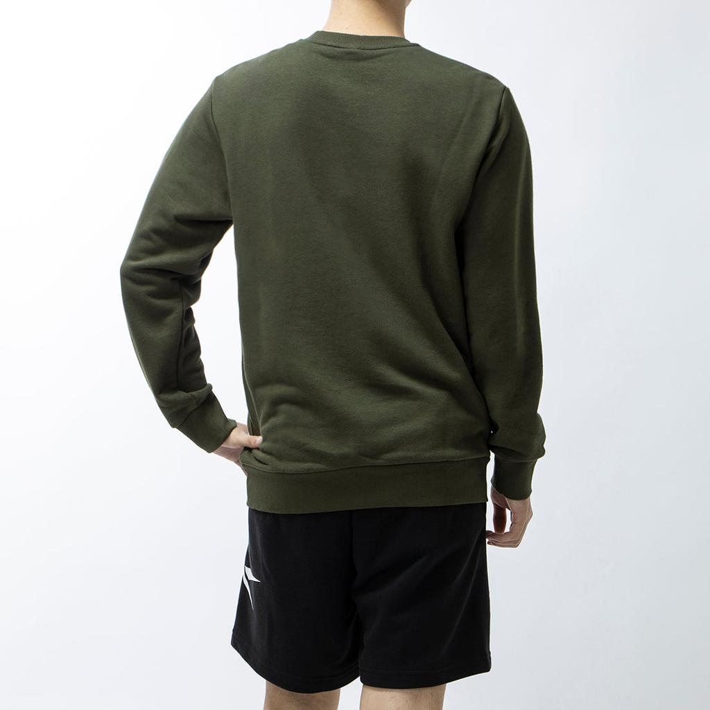 Reebok Logo-Print Geradschnitt-Rundhals-Sweatshirt Unisex-Sweatshirt Grün GR8474