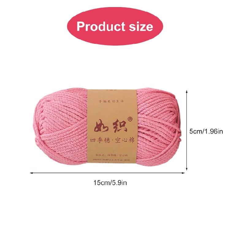 92.95Yardx2mm Hollow Cotton Yarn Thread 100g Per Roll Knitting Yarn for Weaving Scarves Hat Blankets Knitting Project