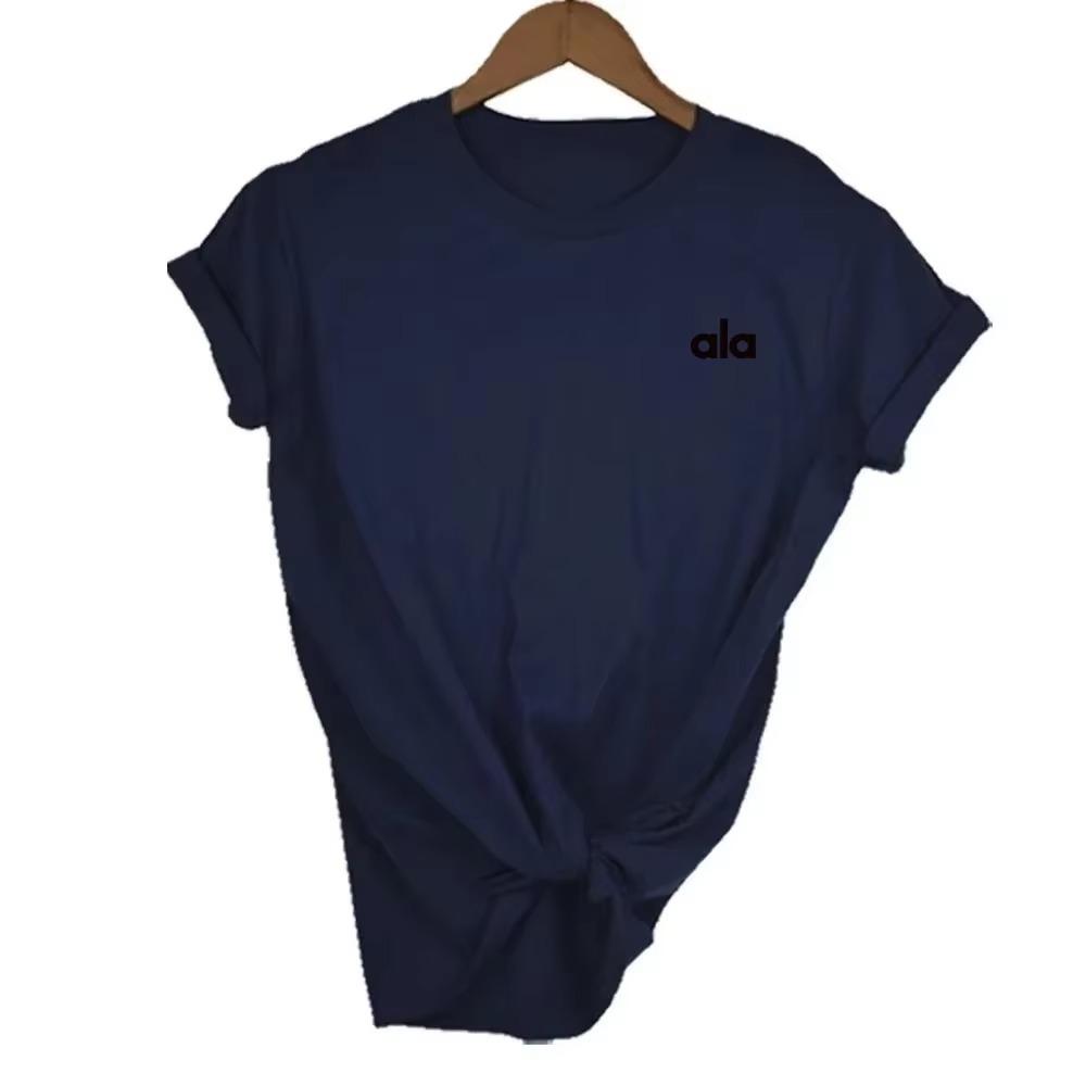 American Ala Sports Yoga Simple Summer Women's Fashion Casual Wear Commuting Versatile Short-sleeved Cotton Plus Size T-shirt