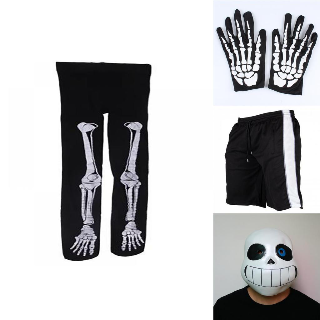 Stilvolles Spiel Undertale Sans Cosplay Kostüm Hoodie Set mit Handschuhen und Strümpfen