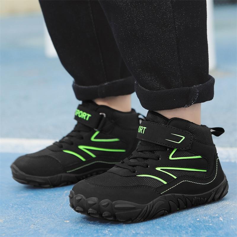 Atmungsaktive Wandersneaker Jungen Mädchen High-Top Outdoor Sportschuhe Rutschfest Kinder Freizeittrainer Camping Trekking Kletterschuhe