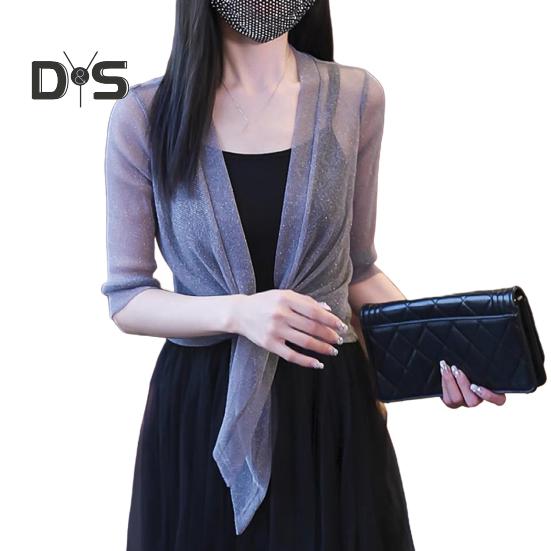 Women Sunscreen Shirt Long Sleeve Solid Color Loose Fit Sunscreen Cardigan with Lace-up Breathable Thin Coat