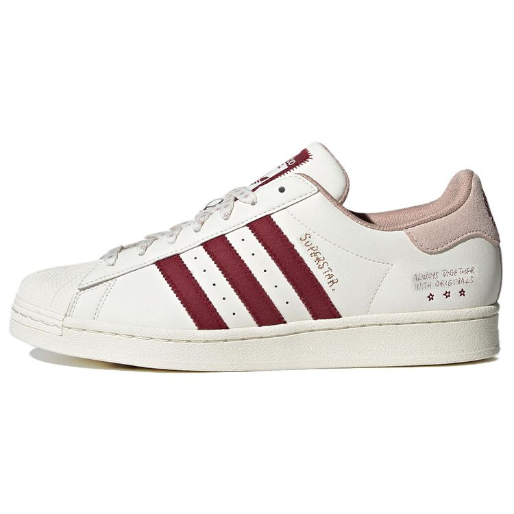 Adidas Originals Superstar Low Top Sneakers Unisex Sneakers White Pink IG3853