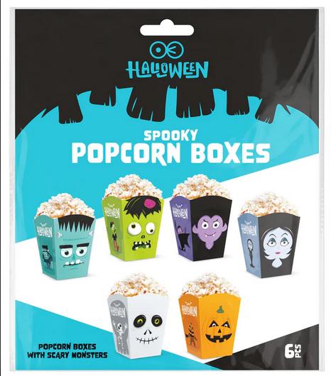 Halloween Monster Popcorn Bucket Boxes 6 Pcs