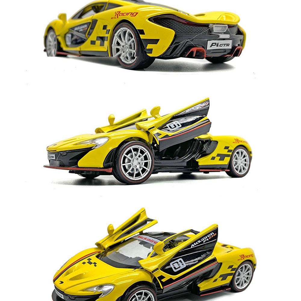 1/32 McLaren P1 GTR Model din aliaj de curse turnat sub presiune, tragere înapoi, model de mașină, vehicule, jucării pentru copii, cadouri, roată caldă pentru băiat