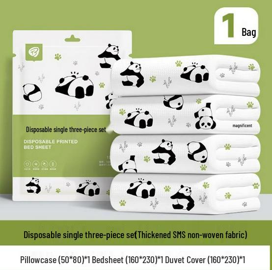 Disposable Bed Sheets, Pillowcases, and Duvet Covers Set - Durable Double Size for Travel