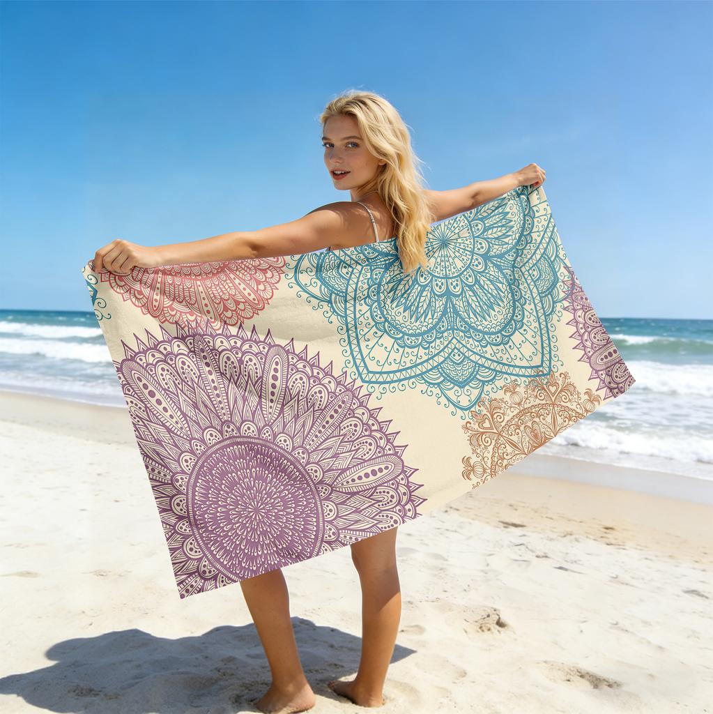 1pc personalized and fashionable beach towel, ultra-fine fiber absorbent beach towel, outdoor vacation swimming beach towel
