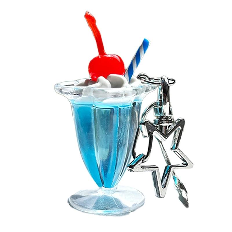 Unique Cherry Cream Cup Keychain Bag Ornament Backpack Decorations for Car Keys